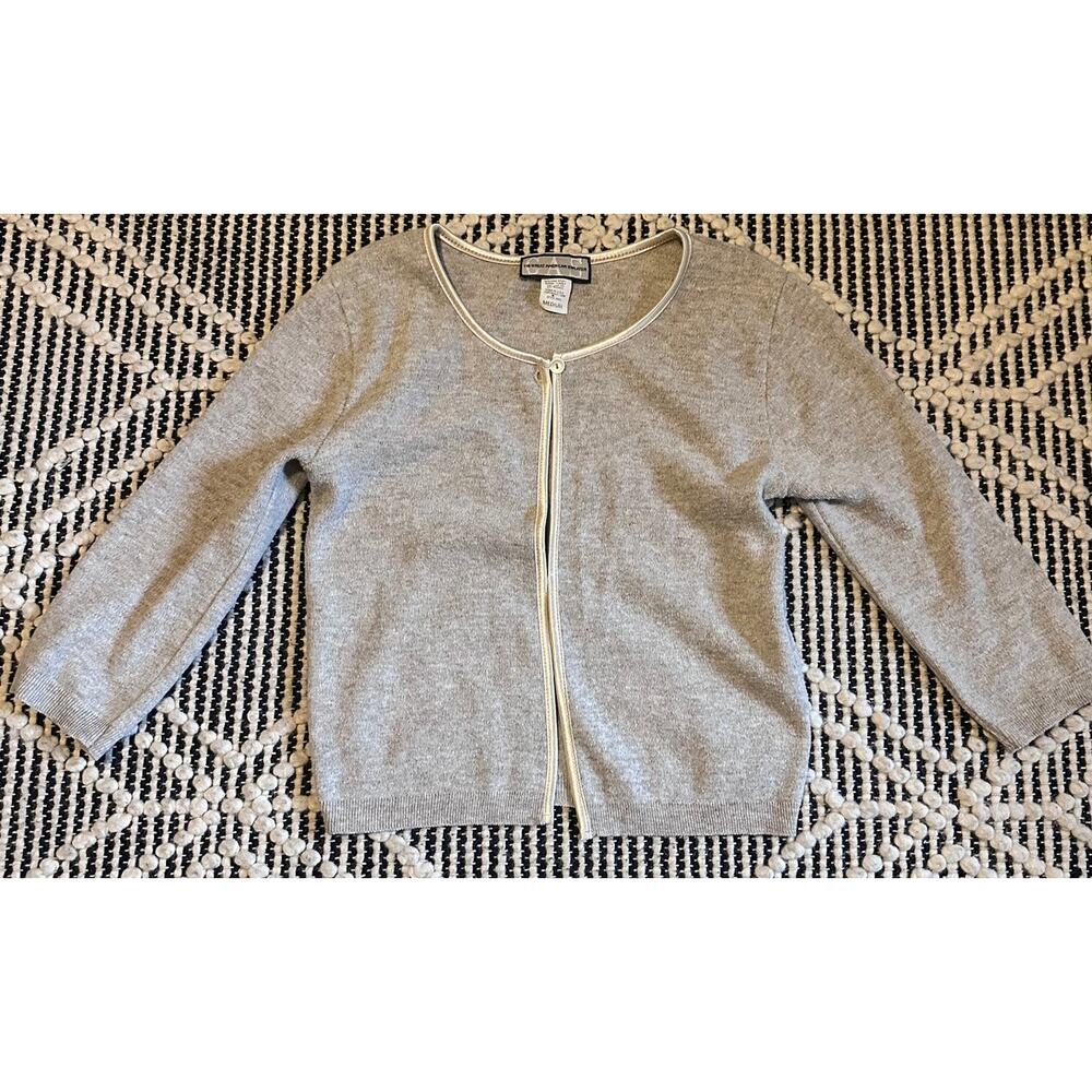 Vintage Great American Sweater Company, Oatmeal, One Button Open Cardigan, M